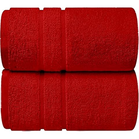 Westlane Linens 2 Jumbo Bath Sheets 100 x 150 cm - 500 GSM 100% Ring Spun Cotton Highly Absorbent and Quick Dry Extra Large Bath Towel - Super Soft Hotel Quality Towel (Red) Cover