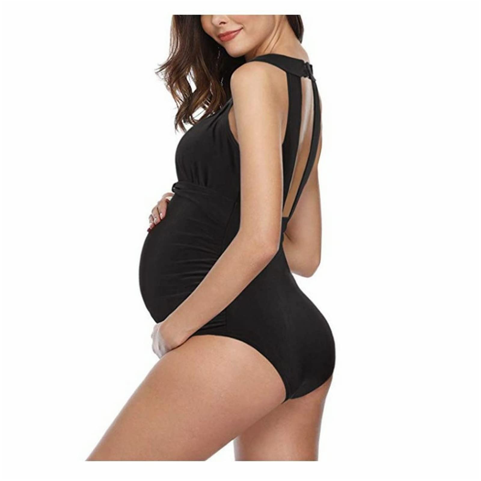 Traje de baño de maternidad para mujer, traje de baño de verano sólido con cuello halter bikini traje de baño de maternidad traje de baño de maternidad pijama leggings mujer