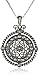 Sterling Silver Oxidized Genuine Marcasite Mandala Pendant Necklace, 18"