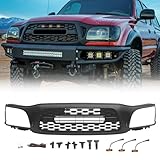 Front Grill Compatible with Tacoma 2001 2002 2003 2004 TRD Style Direct Replacement Front Grille Bumper Grille with Letters and LED Lights