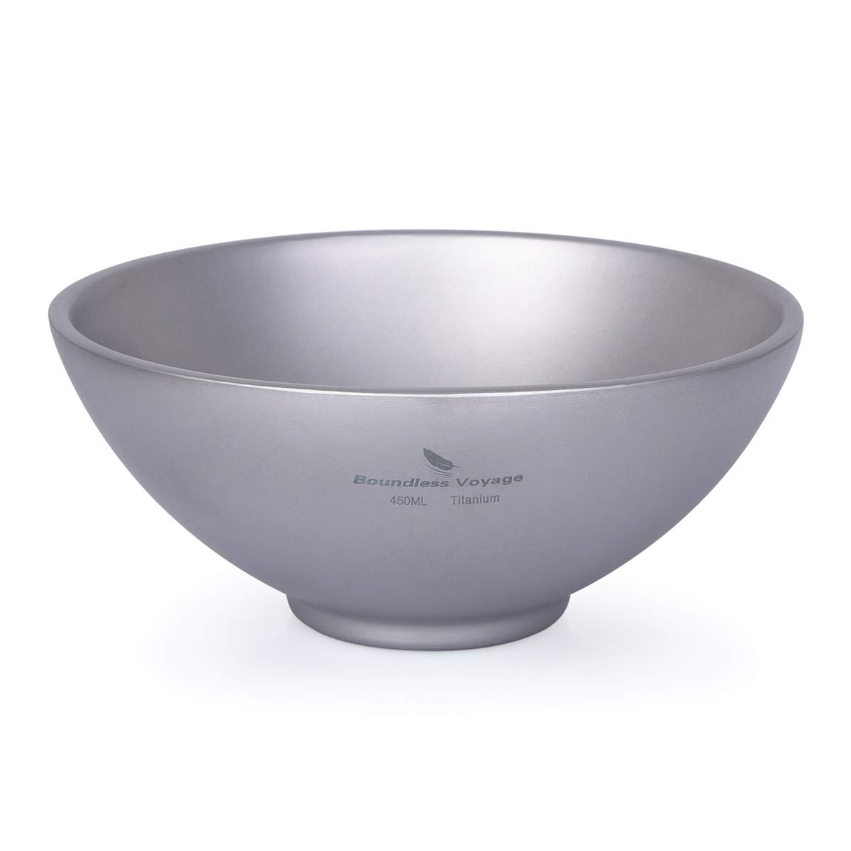 Boundless Voyage 450ml Titanium Double Walled Food Bowl for Adult Children Ultralight Portable Soup Rice Bowl Outdoor Camping Metal Durable Tableware Ti1086T