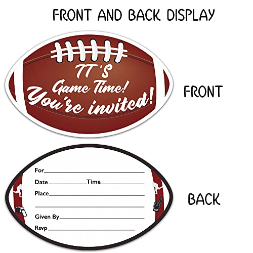 Zbbfscsb 15 Pack Rugby Shape Filler Invitations With Envelopes, Rugby Birthday Party Invitations For Boys Girls, Rugby Themed Party Invitations, Celebration Party Invitations #TOP1