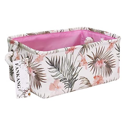 Rectangular Fabric Storage Bin Toy Box Baby Laundry Basket with Flamingo Prints for Kids Toys and Nursery Storage, Baby Hamper,Book Bag,Gift Baskets(Flower) Cover