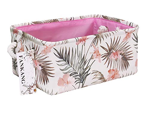FANKANG Rectangular Laundry Basket Nursery Storage Fabric Storage Bin Storage Hamper,Book Bag,Gift Baskets (Flower)