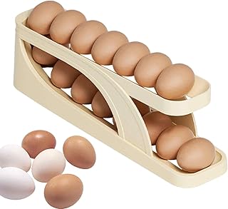 Rolling Egg Tray Rolling Egg Tray Fridge Roll Down Refrigerator Egg Dispense Rolling Fridge Egg Holder Egg Dispenser Rack Holder For Kitchen Countertop, Fridge Door