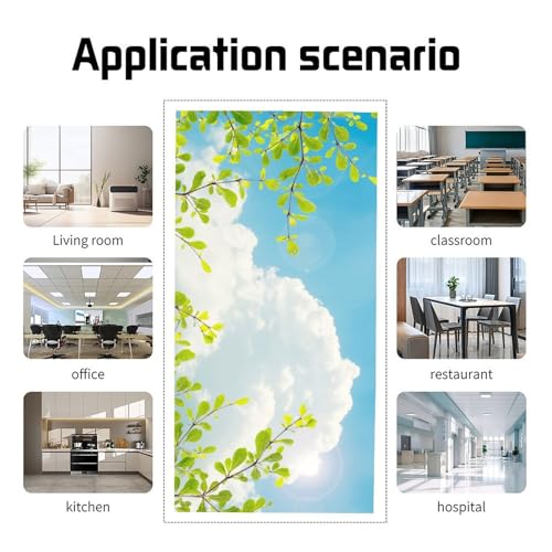 Image of 2pcs Young Leaves Fluorescent Light Coversfor Ceiling Lights Classroom, Magnetic Light Filters for Office, Hospitals, Home 4 X 2 Feet