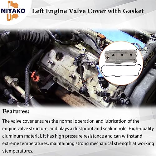 Image of Left Engine Valve Cover with Gasket Replacement# 11202-62050 264-978 Fit 1995-2004 Tacoma 4Runner T100 Tundra 3.4L