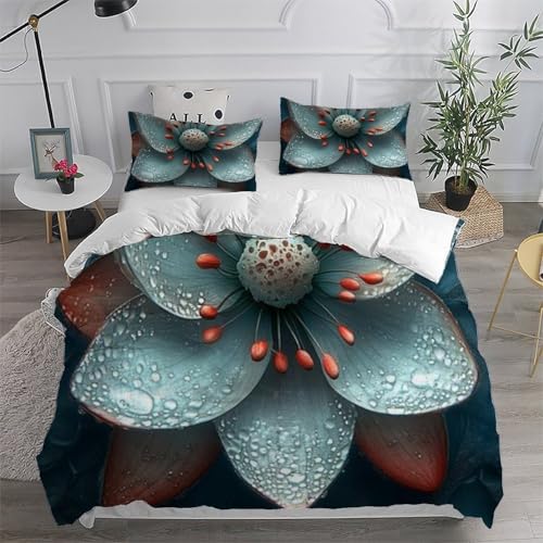 Housse de couette imprimé 3D plantes vertes avec fermeture éclair pratique - 6