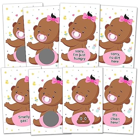38 Baby Shower Raffle Card Game for Girls - Baby Shower Lottery Tickets Games Door Prizes Scratch off Cards Games Baby Shower Party Favor - Baby Shower Activity and Idea (White) Cover