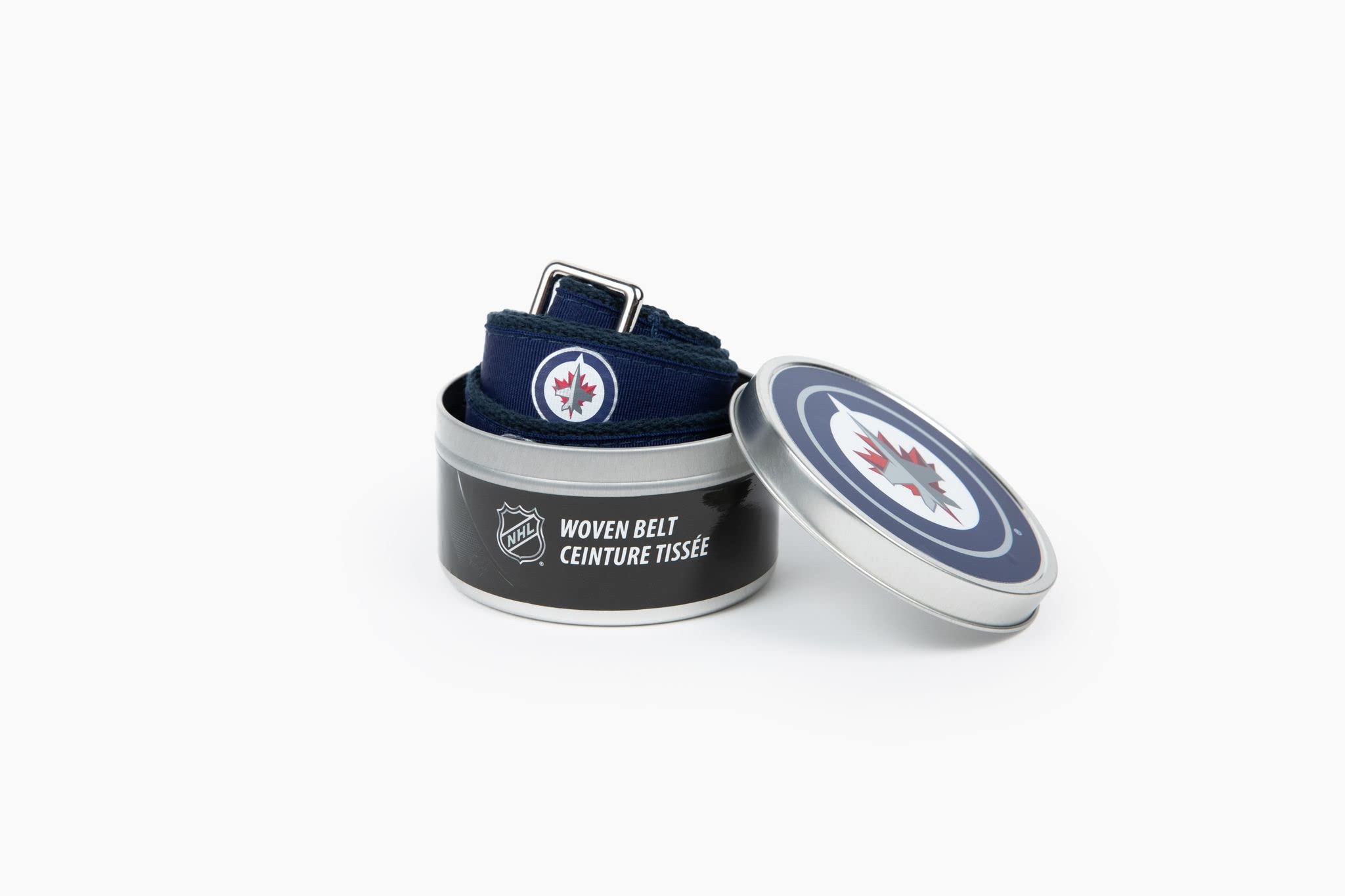 GELLS Winnipeg Jets NHL Hockey Belt Officially Licensed With Stainless Steel Buckle And Logo Tin For Men and Women