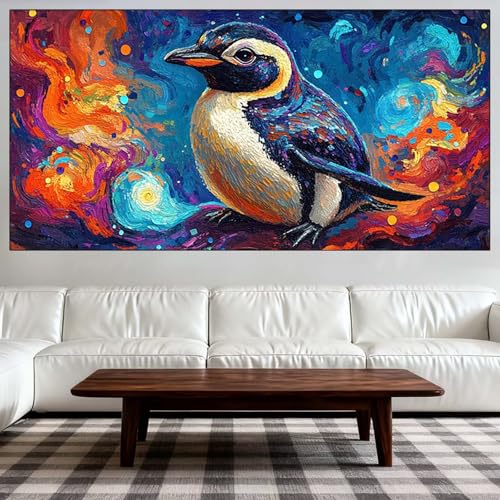 DIY strass point de croix painting manchot grand format idée cadeau originale adulte