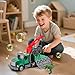 LerBao Large Dinosaur Transport Truck Toys for 3 4 5 6 7 8 Year Old Boys, Truck with Loading Crane,Lights and Sounds Vehicles Toy for Kids Childs Toddlers Christmas Birthday Gift