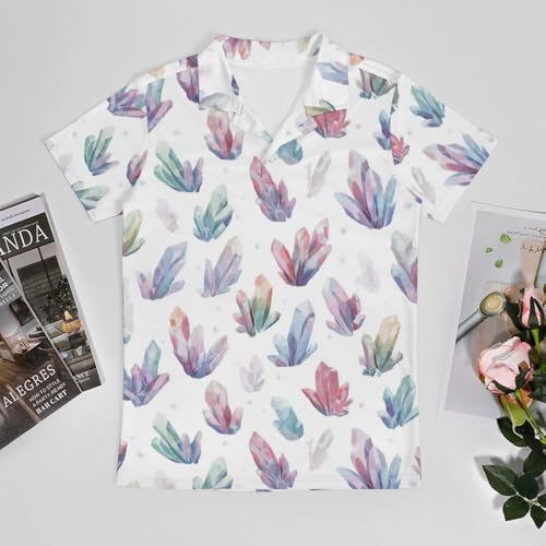 Boys' Classic Polo Shirts Short Sleeve Moisture-Wicking Golf & Tennis Shirts for Youth Teens Cute Diamond3