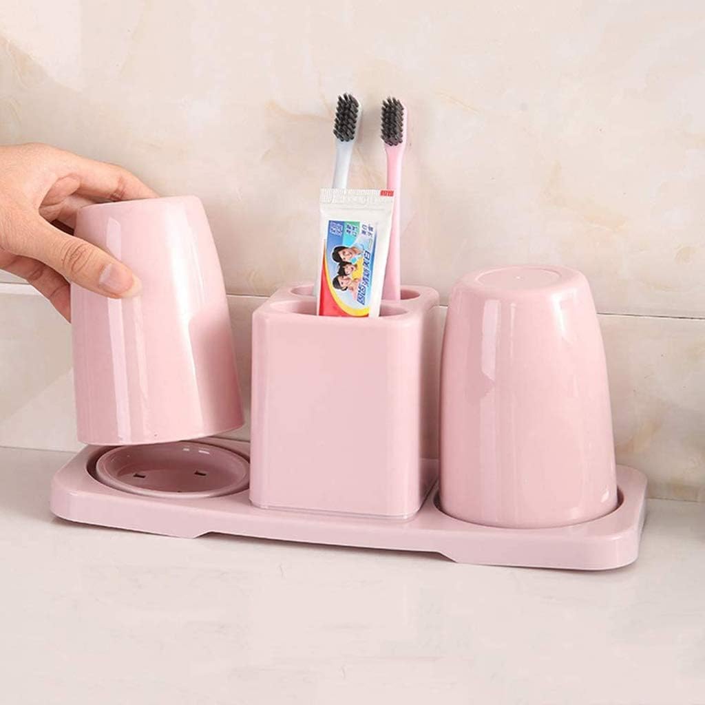 Household Toothbrush Holder, Plastic Multifunctional Toothbrush Holder, Mouthwash Cup Set(Gray)
