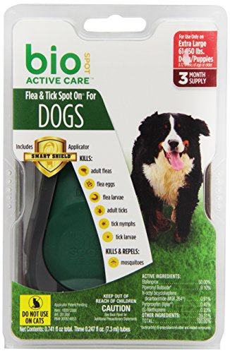 Bio Spot Active Care Flea & Tick Spot On With Applicator for Extra Large Dogs (61-150 lbs.) 3 Month Supply