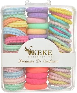 طقم توك شعر 3 أشكال مختلفة مقاس واحد في صندوق للبنات من استيك، متعدد الألوان، DR-A-185