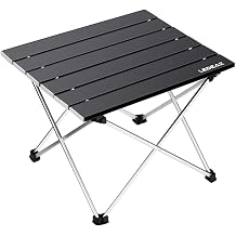 Portable Folding Table Aluminium Camping Table Ultra Lightweight with Bag Easy to Carry Foldable Table Perfect for Camping Picnic Cooking Garden Hiking Travel Black Small