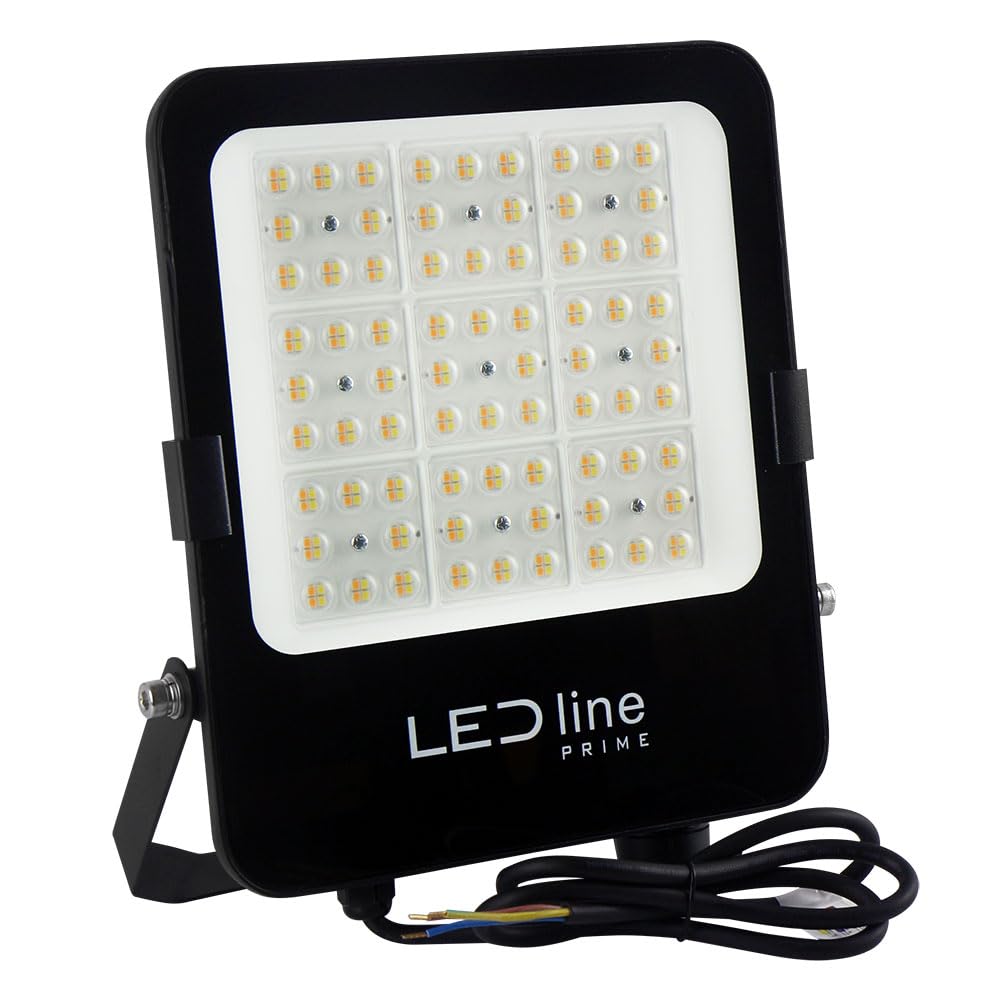LED line PRIME Foco LED para exteriores, color negro, IP66, 100 W, 14000 lm, CCT, 3000 K, 4000 K, 5000 K, 120°
