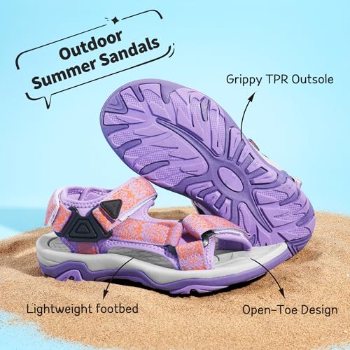 Image of DREAM PAIRS Boys Girls Sandals Kids Adventurous Light-Weight Adjustable Straps Summer Water Shoes (Toddler /Little Kid /Big Kid)