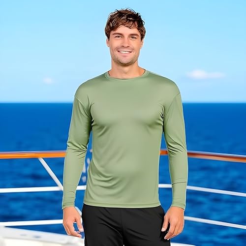 Miniatura 9 de INGEAR Camisetas de natación para hombre camisas de protección solar UPF50 de manga larga para hombre protector de erupciones