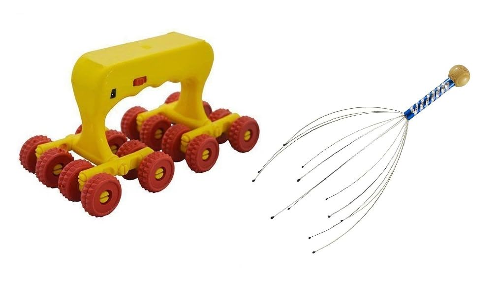 Body King Massager Health Care, Relax and enjoy yourself comfortably and Battery Powered Head Scalp Massager 5 Roller Balls for Headache Relief