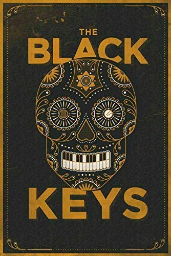 Vintage Metal Tin Sign The Black Keys Music Band Poster Vintage Painting Tin Sign for Street Garage Home Cafe Bar Man Cave Farm Wall Decoration Crafts Metal Tin Sign 8x12 Inches