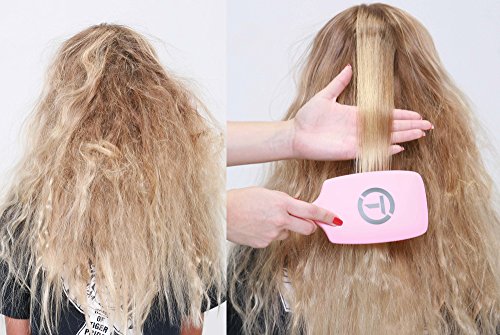 Tion Detangler Damp Brush For Wet & Dry Hair | Negative Ion Infused Ball Tips Reduce Frizz And Massage Scalp, Tangle Free Detangling Hair Brush For Adults & Kids Hair - Pink #TOP1