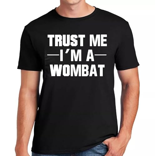 Image of Darkwear Trust Me I’m A Wombat T-Shirt Funny Novelty Party Joke Gift Top Tee (Black White Print, XXL)