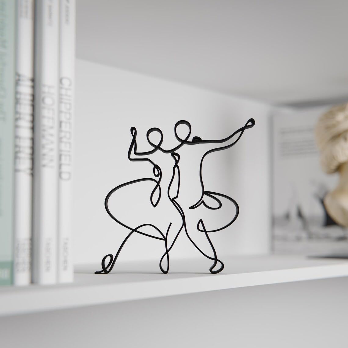 EROTNGO Minimalist Salsa Dancers Line Art Sculpture | Unique Home Decor Accent | Artistic Salsa Dance Design for Living Room and Office | Stylish Modern Decor for Creative Spaces 4