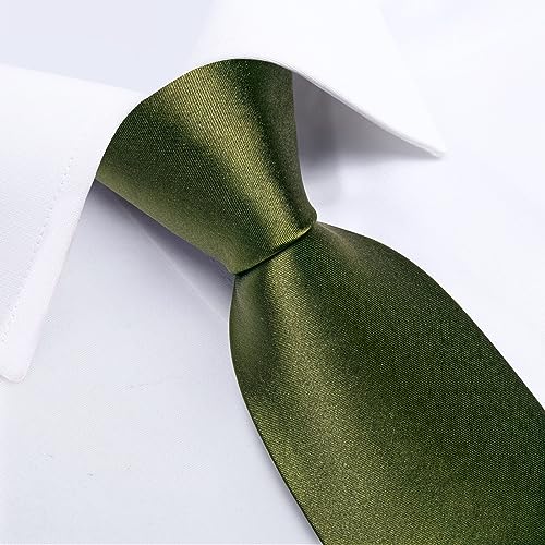 Image of DiBanGu Mens Solid Color Tie and Pocket Square Set Woven Silk Plain Necktie & Handkerchief for Men Wedding Party Formal