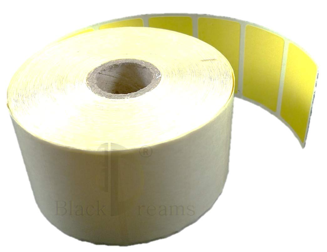 Yellow Color 50 x 25mm Barcode Label/Stickers Chromo 1 Inch core Inside ...