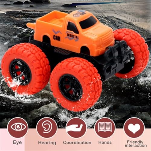 Image of PLUSPOINT Monster Truck Toys - Friction Powered Toy Cars Push and Go Vehicles for Kids Best Christmas Birthday Party Gift for Boys Girls Aged 3 and Above (Climber 3pc)