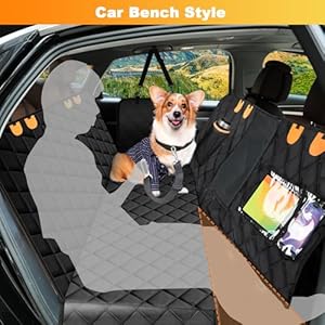   Dog-Car-Seat-Cover-Back-Seat-Extender-Hammock-for-Dogs-100-Waterproof-Nonslip-with-Mesh-Window-and-Storage-Pockets-600D-Heavy-Duty-Pet-Car-Seat-Covers-for-Cars-Trucks-and-SUV