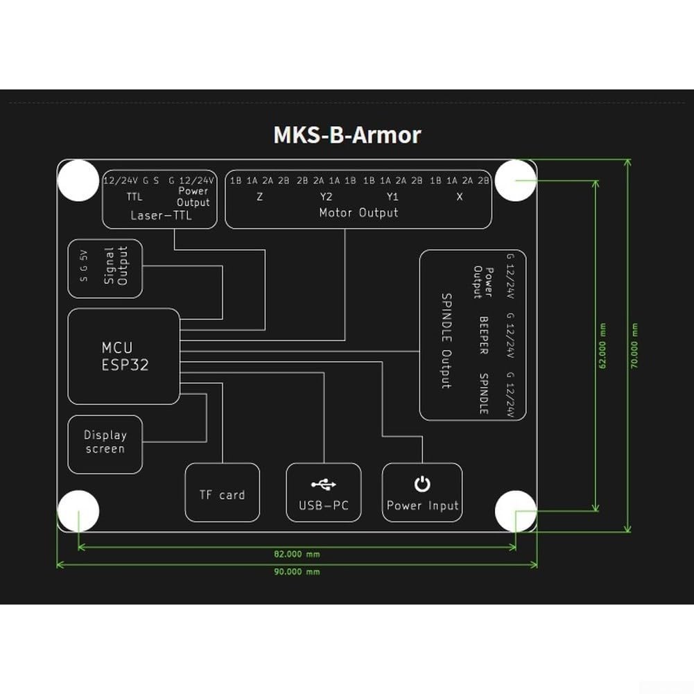 per mks Dlc32 Controller CNC Per Grbl Incisione Macchina Con per esp32 Wifi Web Control Compatibile per Lightburn Software (LC32 TS35-R)
