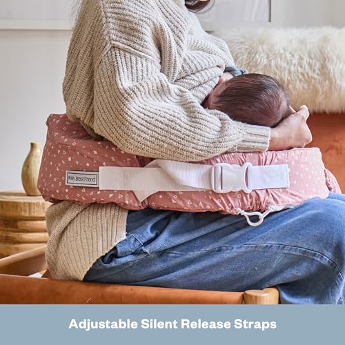 Image of My Brest Friend Original Nursing Pillow Cover - Slipcovers for Baby - Adjustable Fit, Easy Care, Durable - Original Nursing Pillow Not Included, Dusty Rose Geo