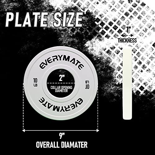 Image of EVERYMATE Change Weight Plates 1.25LB 2.5LB 5LB Set Fractional Plate Olympic Bumper Plates for Cross Training Bumper Weight Plates Steel Insert Strength Training Weight Plates