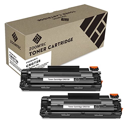 ZOOMTEC Replacement for Canon CRG-728 CRG 728 Compatible Toner Cartridge for Canon FAX L150 L170 L410 LBP6200 LBP6230 MF4410 MF4430 MF4450 MF4550d MF4570dn MF4580dn Printer (2 Black)