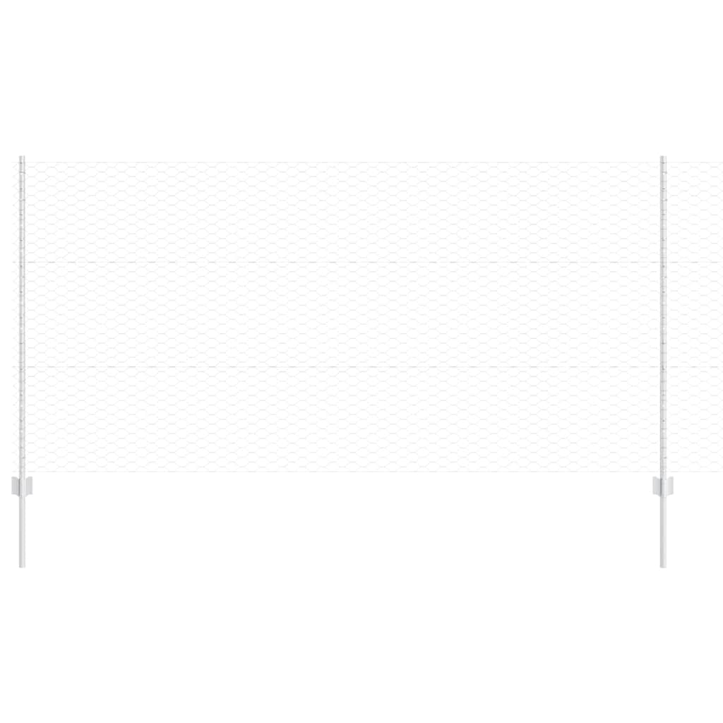 Outdoor Fence Panel Set with Posts Silver Steel 1.2m x 10m Garden Privacy Screen Boundary Kit UV-Resistant Powder-Coated Easy Assembly for Patio Terrace