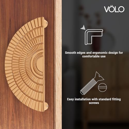 Image of VOLO Main Door Handle - Zinc Alloy Pull Handle for Wooden, Glass & Metal Doors, Suitable for Home, Office & Hotel Entryways (Model: S-626, Pack of 1 Set) (Rose Gold, 224MM (10 Inch))