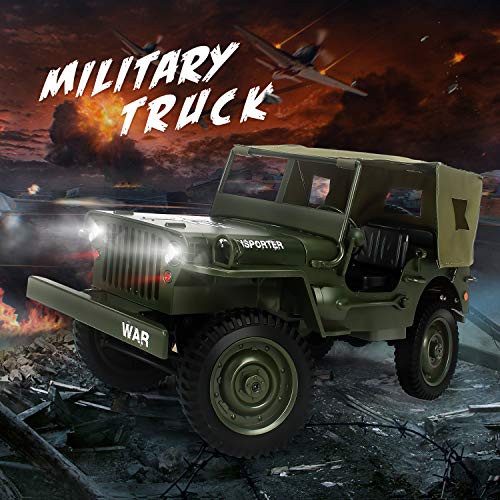 Rc Trucks, Military Truck Drive Off-Road Rc Cars, 1:10 Scale High Speed 4WD 2.4Ghz Remote Control Trucks for Adults and Kids - Thumbnail 4