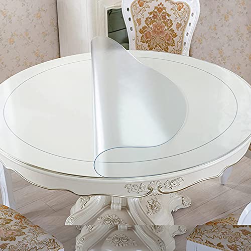 L-KCBTY Ø 40-160cm Glasklar Folie PVC Tischabdeckung Tischfolie Abwischbar Film Transparent Tischdecke Kunststoff 2 Mm Dick Schutzfolie Tischschutz Lebensmittelgeeignet Durchsichtig Tischschoner Cover