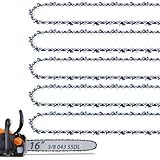 5 Pack 16 Inch Chainsaw Chain for Stihl 3/8' LP Pitch .043' Gauge 55 Drive Links Fits Stihl MS170, MS171, MS180c, 61PMMC3-55, Oregon R55 and More