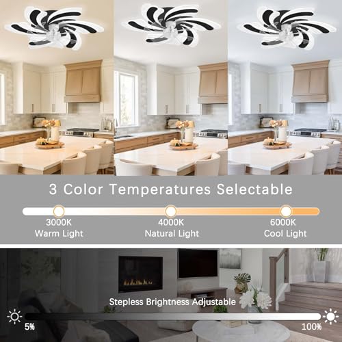 Ventilateur de plafond avec éclairage intensité variable et télécommande noir