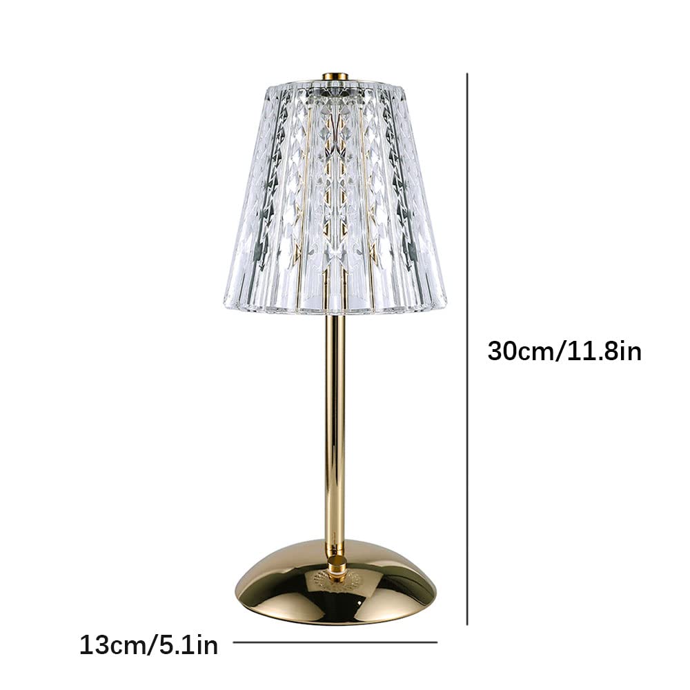 Bezprzewodowe lampy stołowe 3 temperatury barwowe przenośne lampy biurkowe z dotykowym ściemnianiem diamentowym kryształem LED USB ładowalna lampa biurkowa