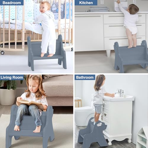Tabouret deux marches enfants avec poignées marchepied salle de bain - 6