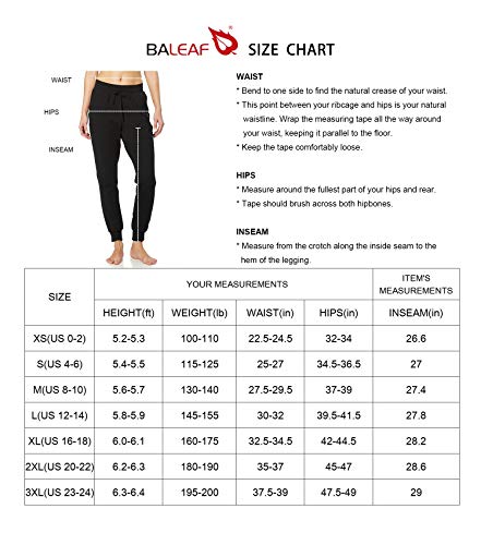 Baleaf Women's Sweatpants Joggers Cotton Yoga Lounge Sweat Pants Casual Running Tapered Pants With Pockets Charcoal Size M #TOP6