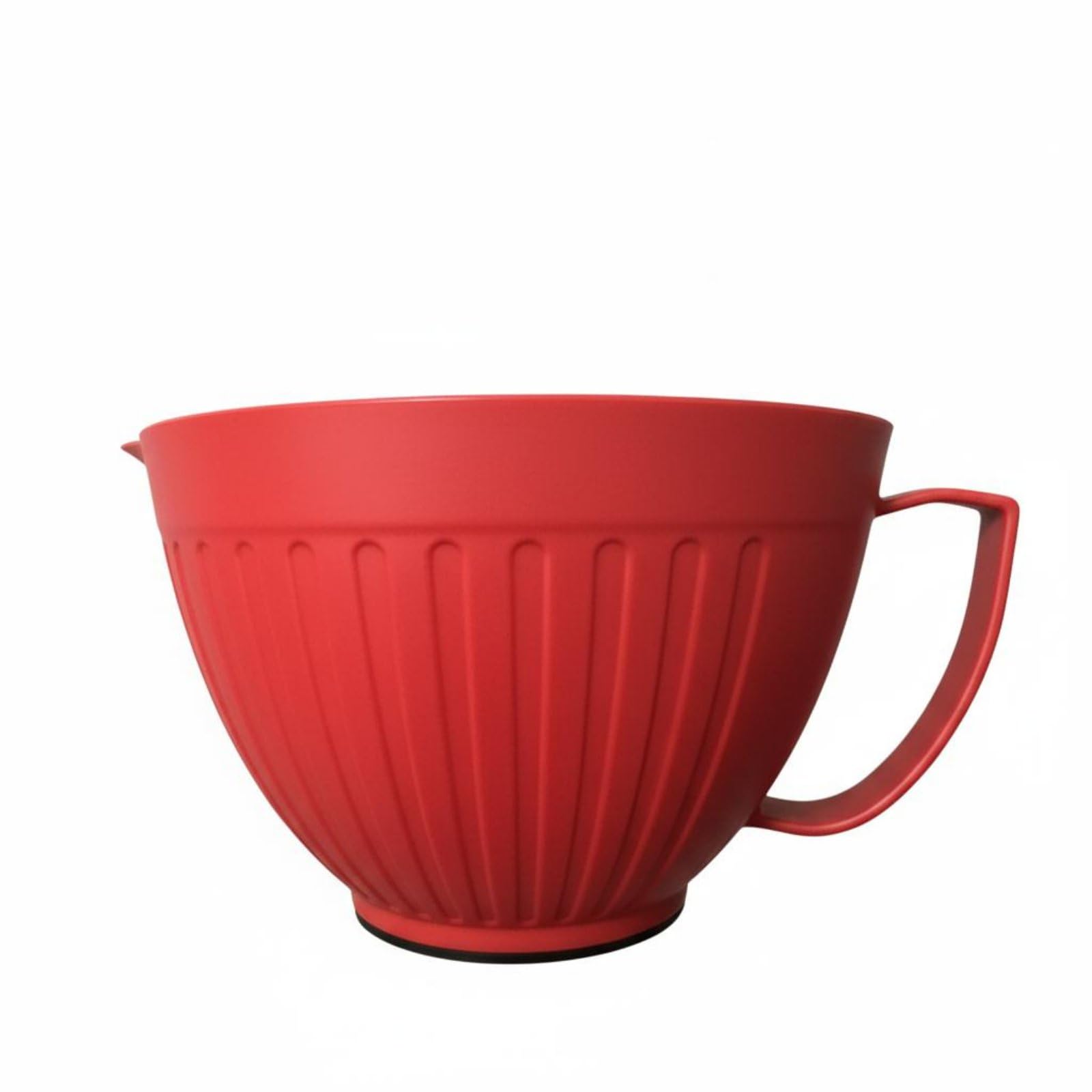 Amagogo Bol Mélangeur Pp Saladier Récipient Gradué Bec Verseur Bande Silicone Anti-glisse Adapté à la Cuisine Maison Mélange de Pâte, Rouge