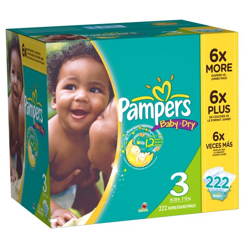 Pampers Baby Dry Economy Pack Plus, Size 3, 222-Count