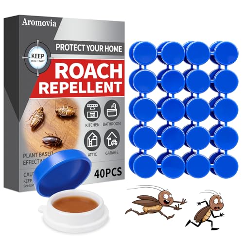 Cockroach Gel Bait, Repellent All Roaches, 40PCS with Adhesive Pads, Cockroach Trap Indoor Home...