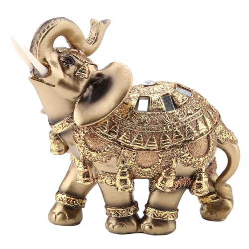Estatua de Elefante Feng Shui Dorado 4.5 pulgadas